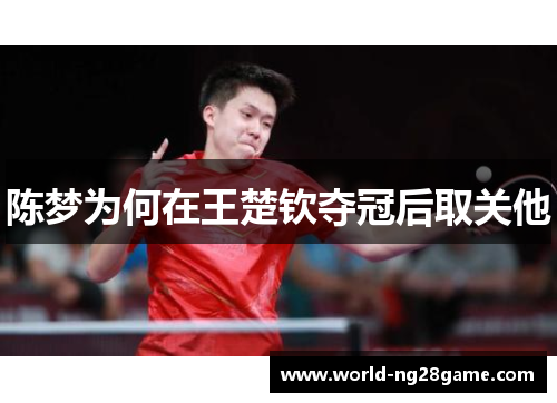 陈梦为何在王楚钦夺冠后取关他