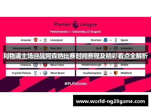 利物浦主场迎战阿森纳比赛时间赛程及精彩看点全解析 利物浦主场迎战阿森纳比赛时间赛程及精彩看点全解析